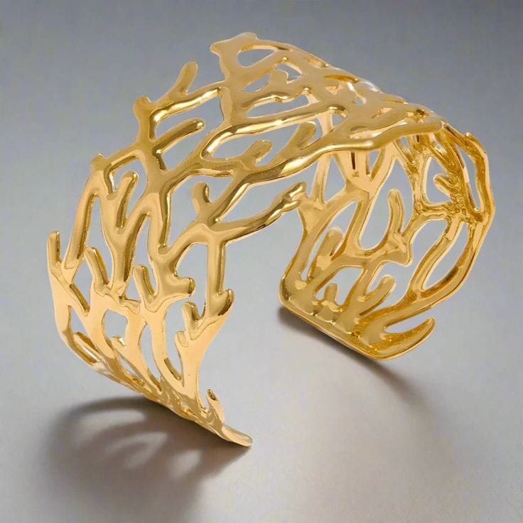 Gold Plated Stainless Steel Cuff Bracelet