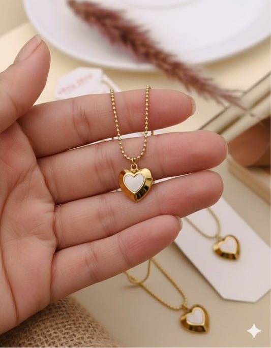 The Golden Heart Locket Necklace