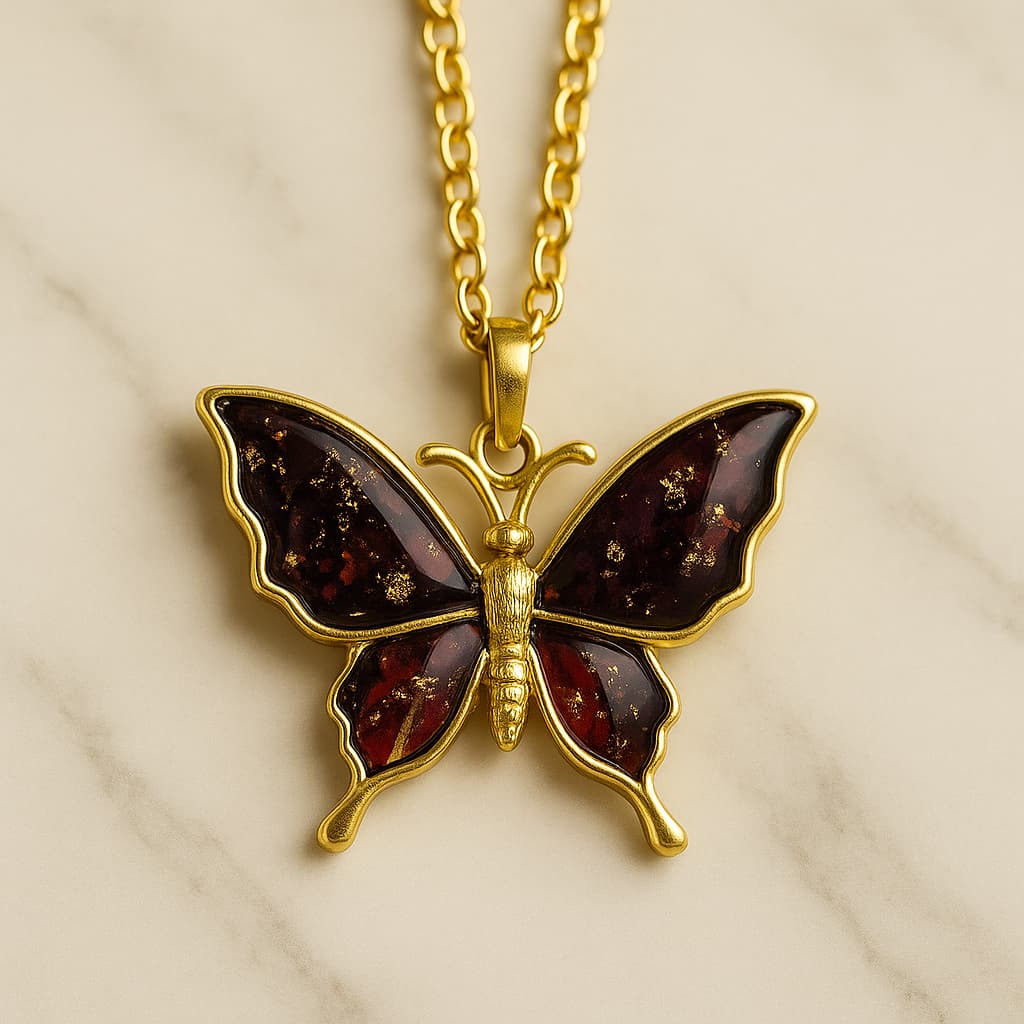 Golden Butterfly Resin Pendant – Where Elegance Meets Nature