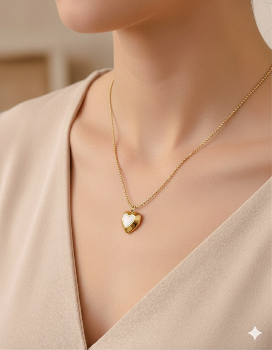 The Golden Heart Locket Necklace