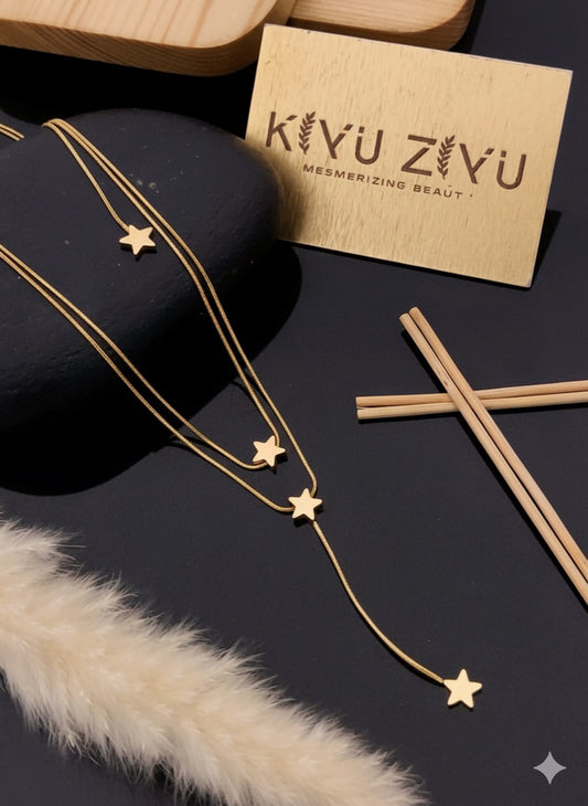 Stardust Cascade: Layered Star Necklace
