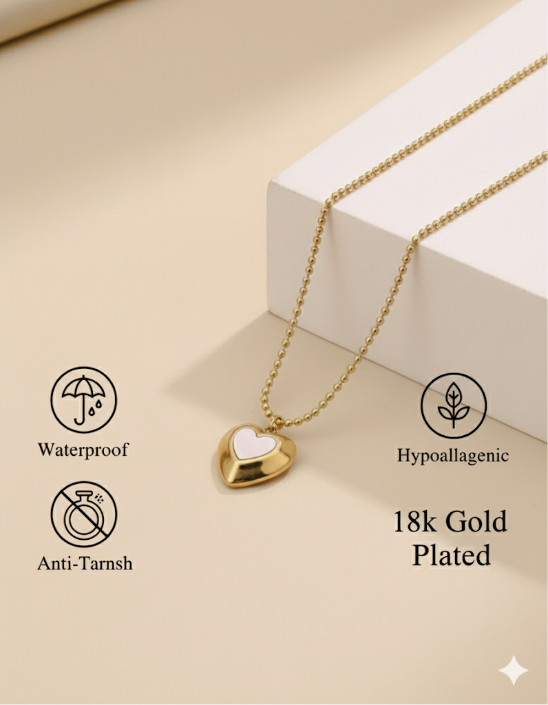The Golden Heart Locket Necklace