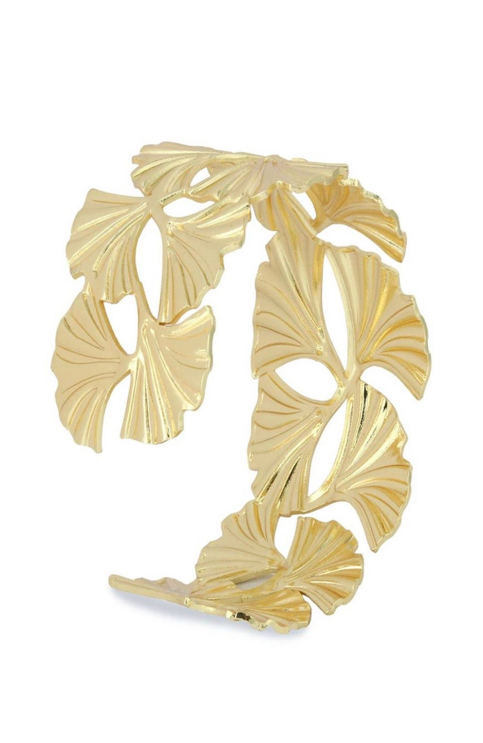 Gold- Plated Floral Cuff Bracelet