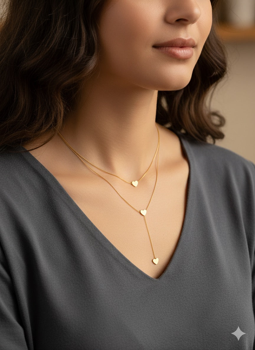 Golden Heart Layered Necklace