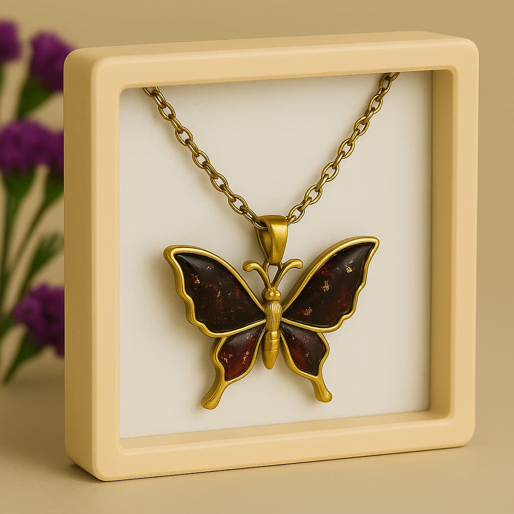 Golden Butterfly Resin Pendant – Where Elegance Meets Nature