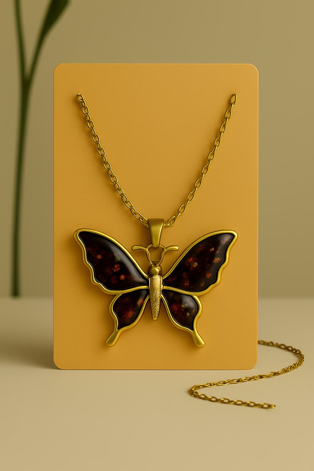 Golden Butterfly Resin Pendant – Where Elegance Meets Nature