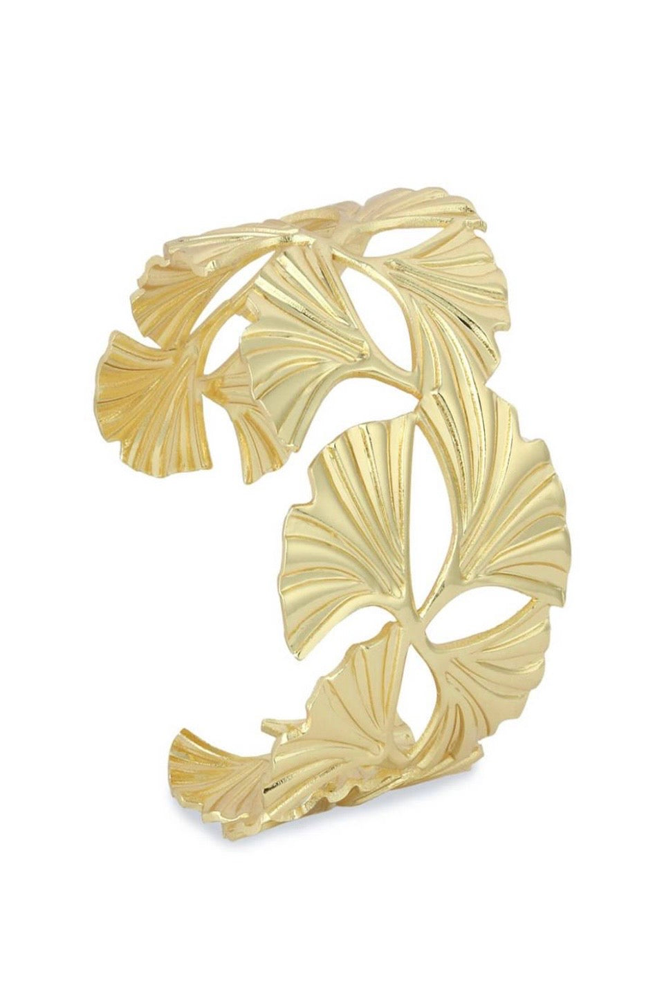 Gold- Plated Floral Cuff Bracelet