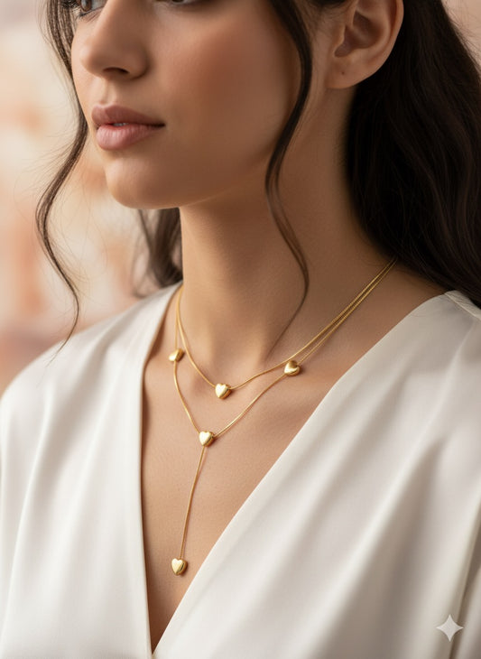 Golden Heart Layered Necklace