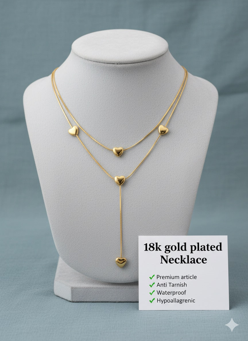 Golden Heart Layered Necklace