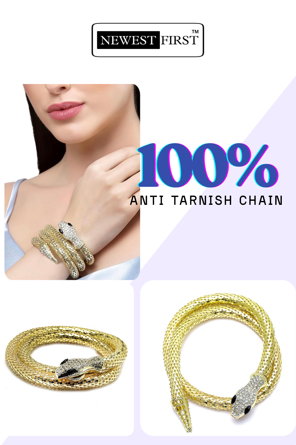 Luxury Snake Necklace - Fashion Statement Jewelry with Black Eyes