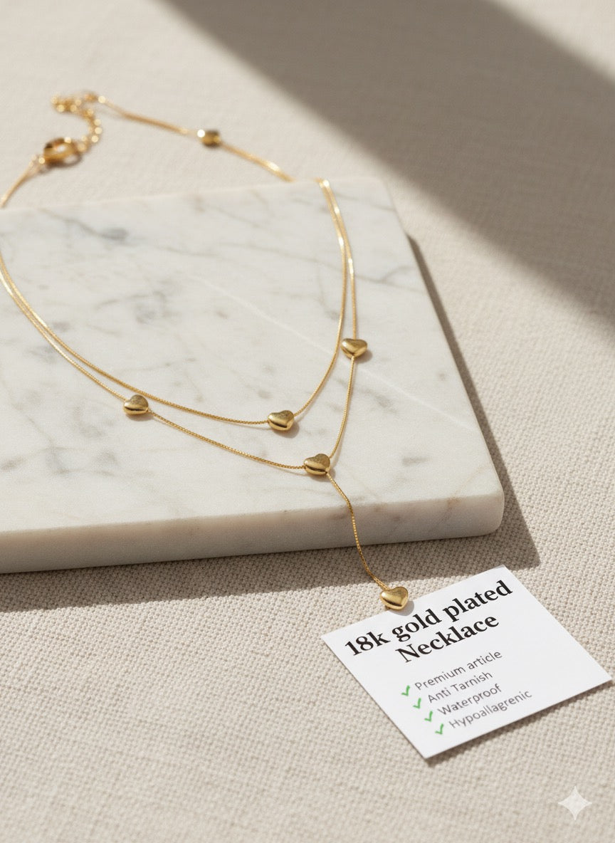 Golden Heart Layered Necklace