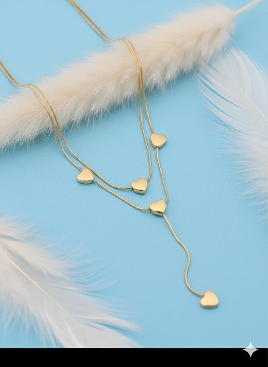 Golden Heart Layered Necklace