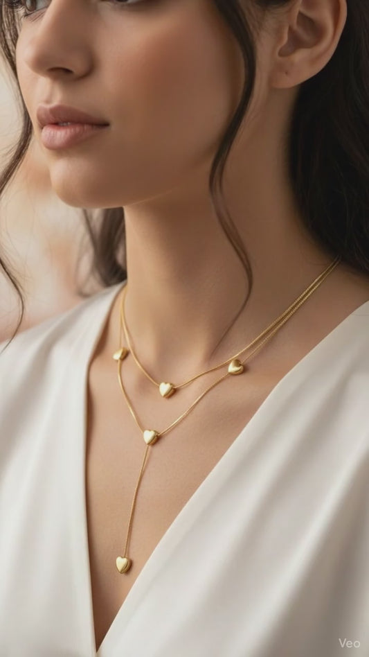 Golden Heart Layered Necklace